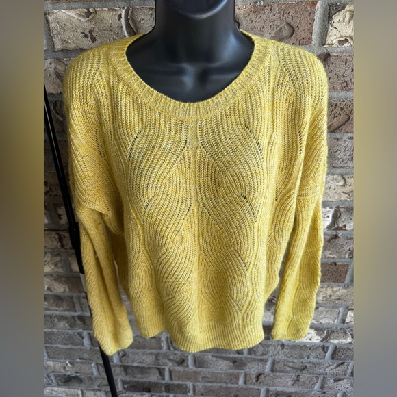 Anthropologie Keely Cable-Knit Sweater in Yellow-Mustard , Size XS - Picture 7 of 15